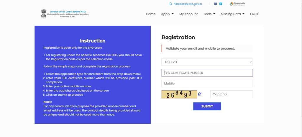 CSC Registration