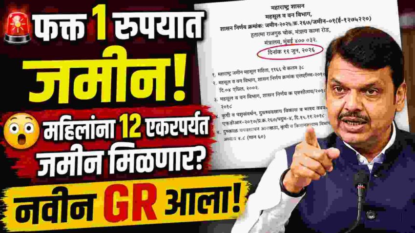 rajmata jijau mahila sakkshmikaran yojana राजमाता जिजाऊ महिला सक्षमीकरण योजना 2026: महिलांना फक्त 1 रुपयात शासकीय जमीन भाडेपट्ट्याने मिळणार! संपूर्ण माहिती